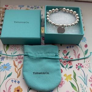 Tiffany & Co. Sterling Silver Bead Bracelet in Tiffany Blue